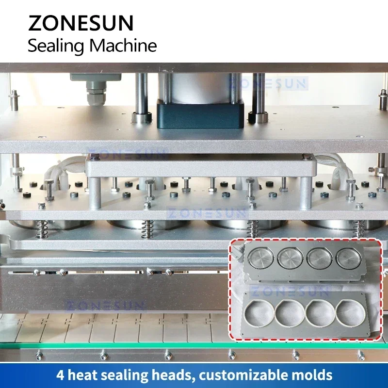 Heat Press Machine - ZONESUN ZS-FKR4T Automatische Flessen- en Pottenafsluitmachine
