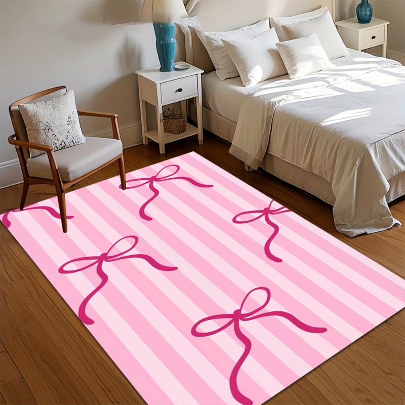 Commercial Ribbon Printing Machine - Schattig roze gestreept strik-kleed met pastelwitte