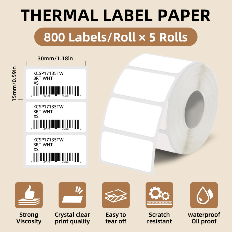 5 rollen witte labelstickers,  - Commercial Printer recensie en prijs